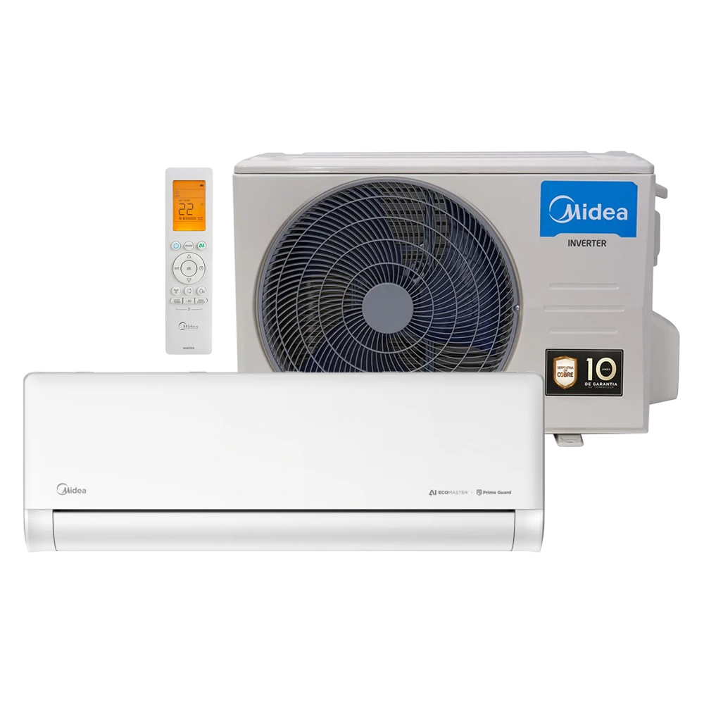 Ar Condicionado Split Hi Wall Inverter Midea AI EcoMaster Connect 12000 Btus Quente e Frio 220v R-32